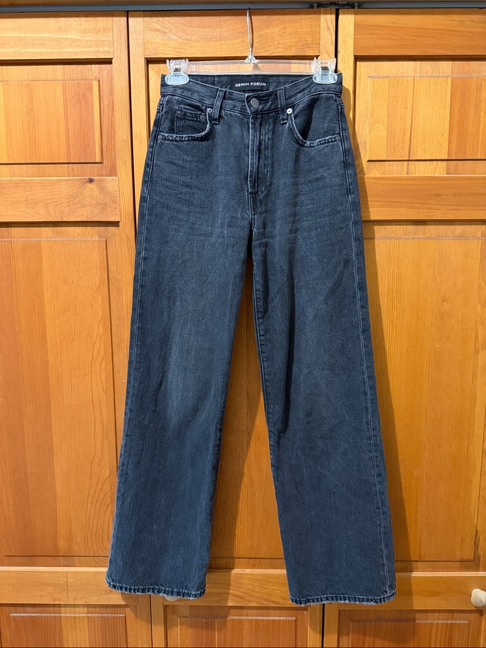 Aritzia Denim Forum Black Farrah High Rise Wide Leg Jeans